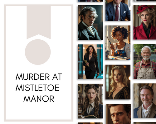 Luxury Holiday Murder Mystery Game – Murder at Mistletoe Manor | Christmas Dinner Party Whodunit Kit for 12 Players
